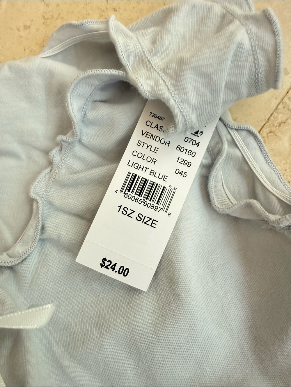 John Galt Light Blue Ruffle Top - Picture 2 of 4